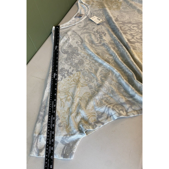 Catherines Poncho Sweater Women Size 4x/5x Gray Silver Gold Knit Pullover Casual - Picture 9 of 12